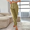 thumbnail image 2 of Summer Pants for Women Pants for Women Dressy Womens Comfy Casual Pajama Designer Wide Leg Yoga Trousers Leather Corduroy Small Sweatpants Fashion Womens Army Green XS, 2 of 7