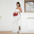 thumbnail image 7 of nvzhuang Women Off-shoulder Sleeveless Dress Summer Strapless Bodycon Party Dress Beach Streetwear, 7 of 7