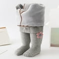 thumbnail image 4 of FAOWME Baby Girl Tight Toddler Thick Stocking Leggings Knit Footed Tight Girl Warm Winter Pantyhose With Bowknot Grey L, 4 of 4