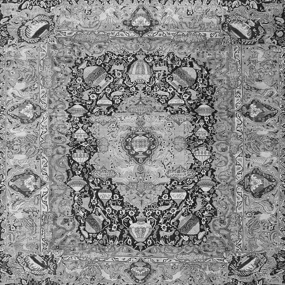 Ahgly Company Indoor Square Animal Gray Traditional Area Rugs, 3' Square
