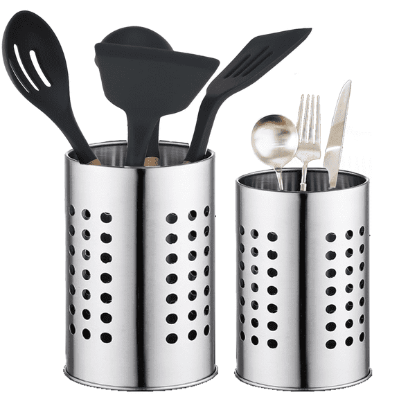 Round Spatula Holder Stainless Steel Countertop Utensil Holder Kitchen Cooking Spoon Holder for Kitchen Metal Utensils Drying Holder