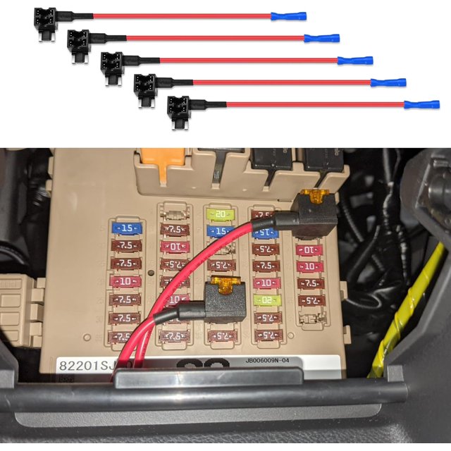 HUGFEGWE 5Pack Fuse Tap, 12V Car Add-a-Circuit Fuse Tap, Standard Mini Micro2 and Low Profile Fuse Taps, Universal Car Accessories ATO ATC ATM APM Fuse Adapter Jumper for Cars Trucks U2537-6069