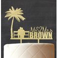 thumbnail image 3 of Mr and Mrs Couple Cake Topper Rustic Wooden Tree Wedding Cake Topper Cake Decoration 7-8 Inches Wide, 3 of 3