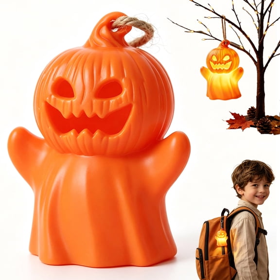 Portable Mini Halloween Pumpkin LED Night Light Hanging Ornament for Indoor Home Party Spooky Holiday Decor(3.15 inch)