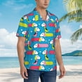 thumbnail image 2 of Lsque Color Dachshund Dog pattern Hawaiian Shirt for Men, Unisex Summer Beach Casual Short Sleeve Button Down Shirts-, 2 of 9