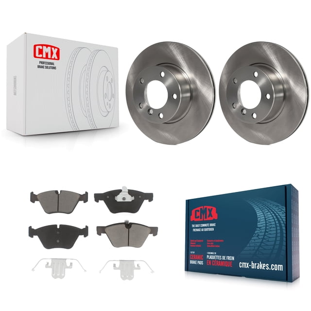 CMX Front Disc Brake Rotors and Ceramic Pads Kit for Car BMW 528i 525i K8C-100501