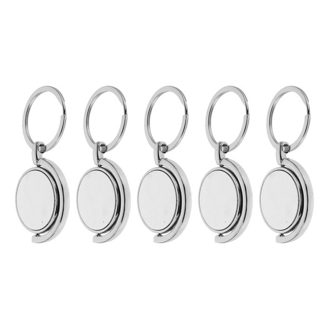 unbranded 5Ud Llaveros Metálicos Para Sublimación DIY Con Rotación Completa Y Acabado Premium En Color Plata
