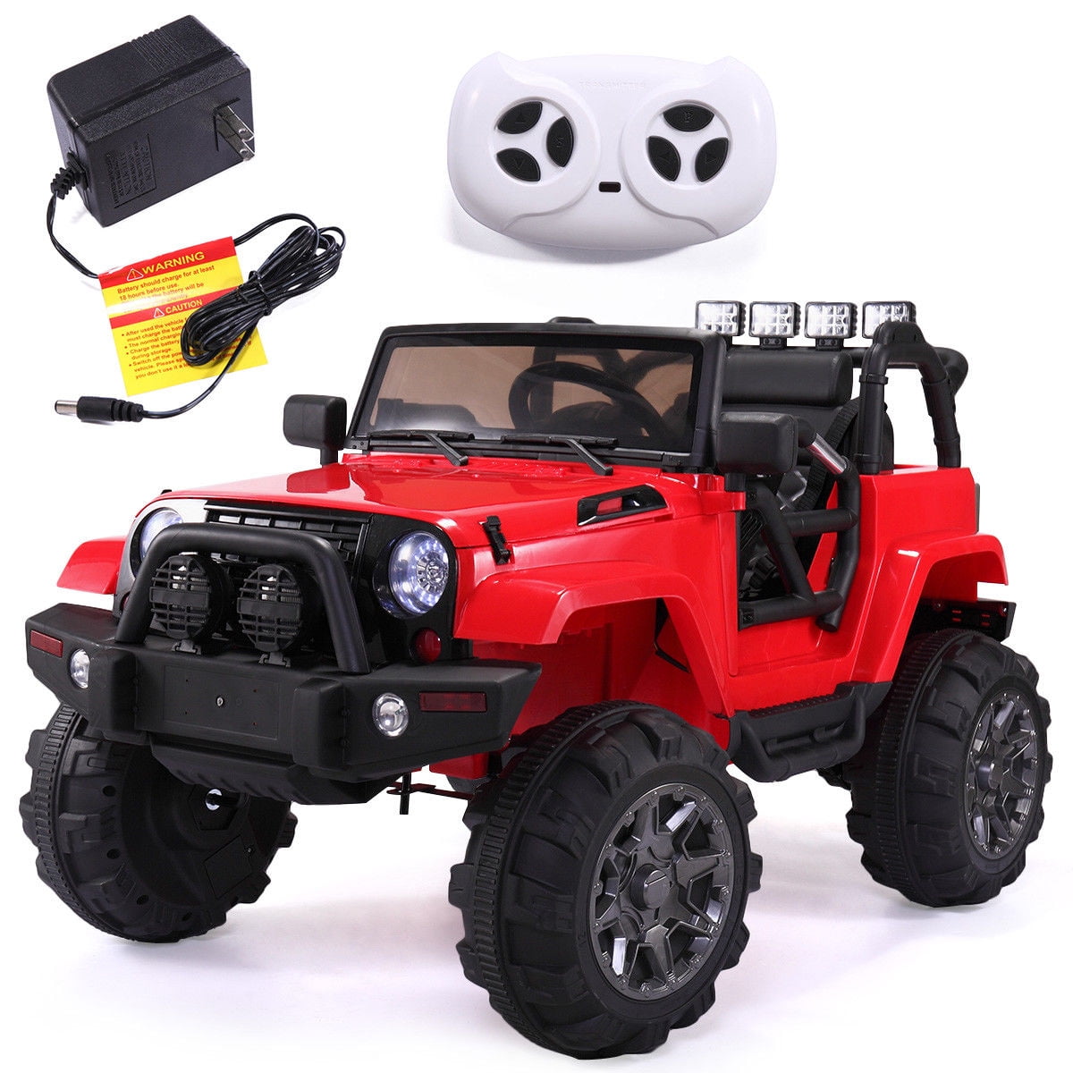 Kepooman 12V Kids Ride-On Electric Cars, Toy Car Gift for Children, Kids Ride-On Truck Car with Remote Control, LED Lights, 3 Speeds
