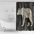 thumbnail image 4 of Extra Long Shower Curtain 72x96 Inch, White Brown Bear Shower Curtain Waterproof Bathroom Decor Vintage Farmhouse Country Rustic Wood Grain Fabric Bath Curtain Set Accessories with Hooks, 4 of 6