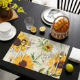 thumbnail image 3 of Boho Sunflower Placemats Set of 6, Machine Washable Vintage Linen Table Mats with Heat Resistant Rustic Floral Pattern Featuring Bees and Butterflies for Dining, 3 of 5