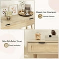 thumbnail image 5 of Rattan Console Table, Boho Sofa Tables with 2 Drawers, Behind Couch Tables, Modern Small Vanity Desk, Entryway Table for Hallway Entrance Foyer Living Room, Natural Wood, 5 of 9