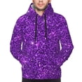 thumbnail image 2 of Bingfone Purple Glitter Men's Drawstring Hoodie Long Sleeve Pocket Sweatshirts-3X-Large, 2 of 6
