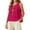 Hot Pink, variant on Women's Bow Front Tie Tank Tops Pleated Top Sleeveless Cute Coquette Shirt Summer Vest Hot Pink M
