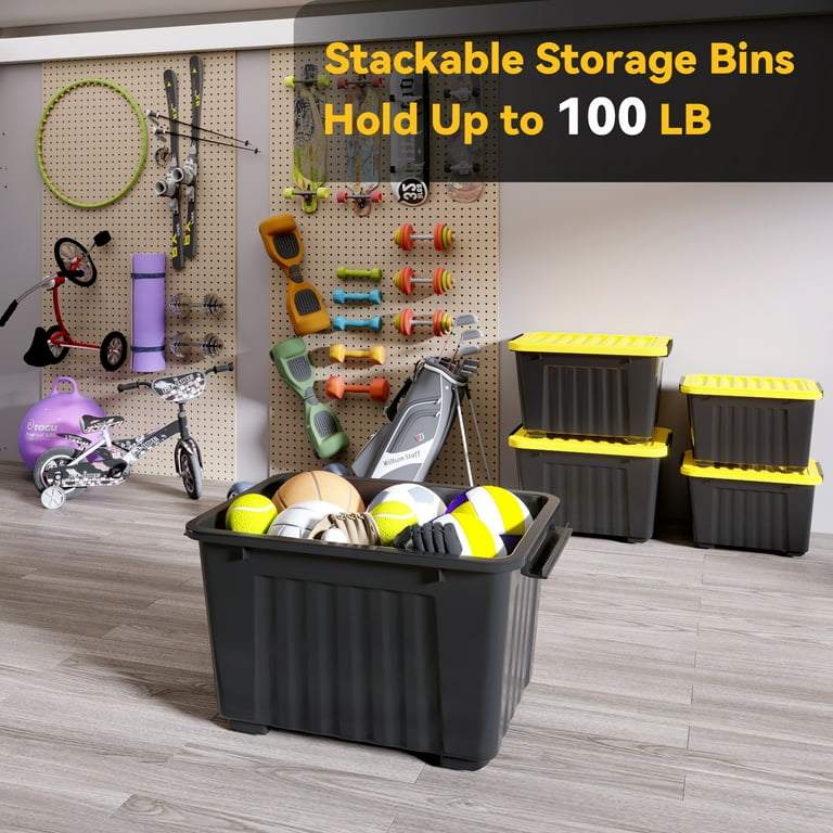 ごみ箱 the perfect box large Nazhura Large Plastic Storage Bin, 72 Qt Stackable