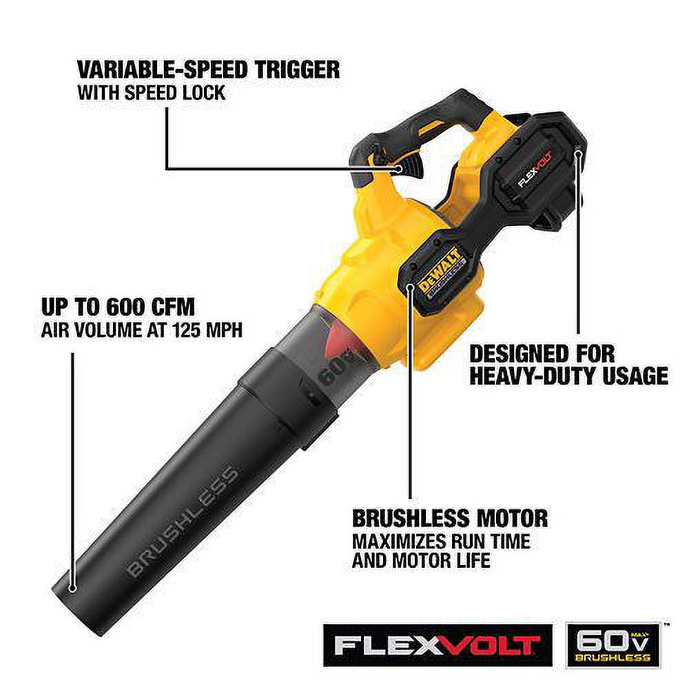 DeWALT DCBL772X1 125 MPH/600 CFM 60V MAX Lithium Flexvolt Blower Kit (3Ah Battery and Charger Included)