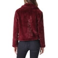 thumbnail image 4 of INSPIRE CHIC Women's Winter Fashion Loose Faux Fur Cropped Jacket Coat XS Burgundy, 4 of 7