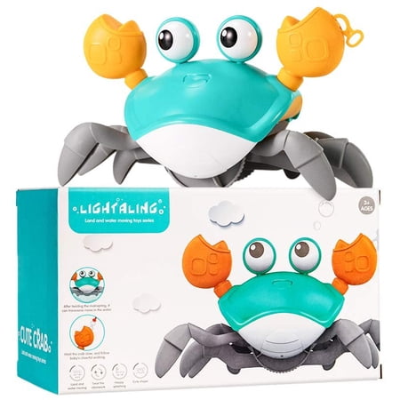 HTCM Bath Toys for Toddler 1-3 Years ,Green Cartoon Clockwork Crab Bath ...