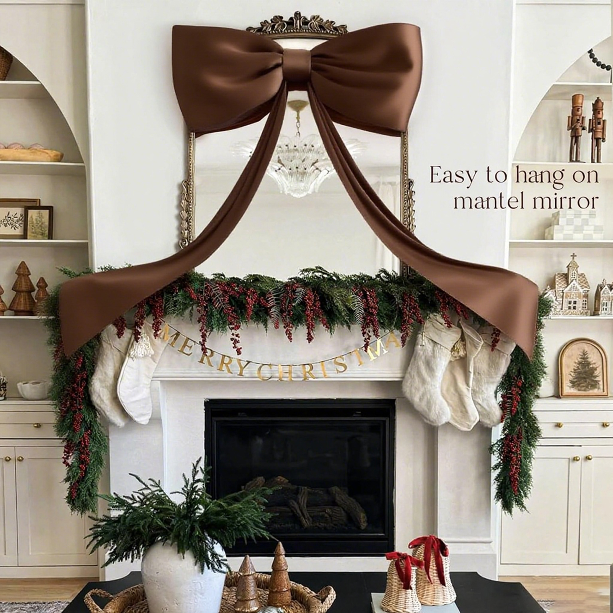 6 Ft Big Christmas Bows for Christmas Tree ,Indoor Christmas Decorations Home Room Party Hanging Decor