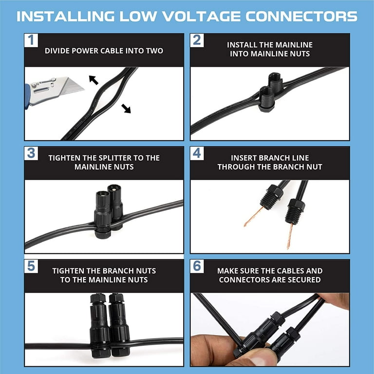 16 2 Low Voltage Landscape Wire with 16 Connectors 100ft Outdoor