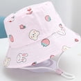 thumbnail image 4 of LIIPEE Girls Boys Sun Cap Cartoon Printed Adjustable Strap Bucket Wide Brim Hat Protection Caps Trendy Beach Hats,Light Pink1,2-5 Years, 4 of 5
