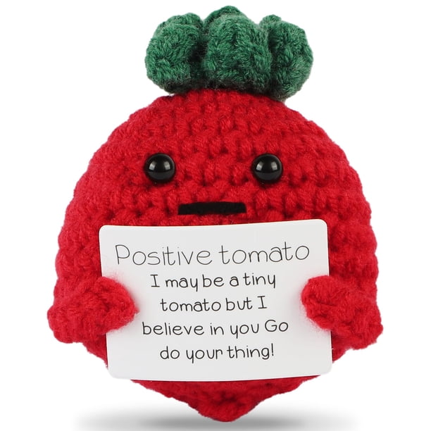 Mini muñeca de tomate de ganchillo divertida, creativa, linda, de 3 pulgadas, para animar a los amigos, decoración de fiestas, etc.