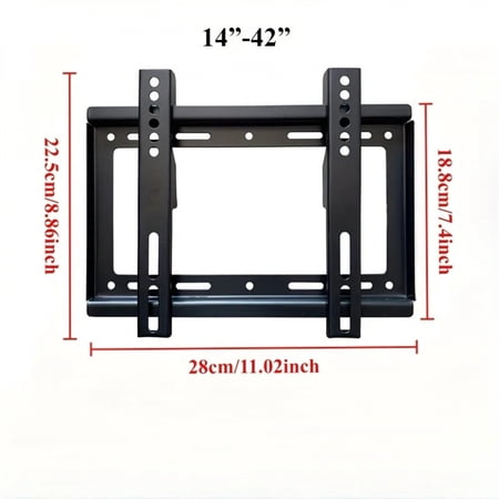 TV Wall Mount Fixed for Most 14 -32 Flat/Curved TVs with Max VESA 200X200mm up to 55Lbs Space Saving Universal TV Bracket