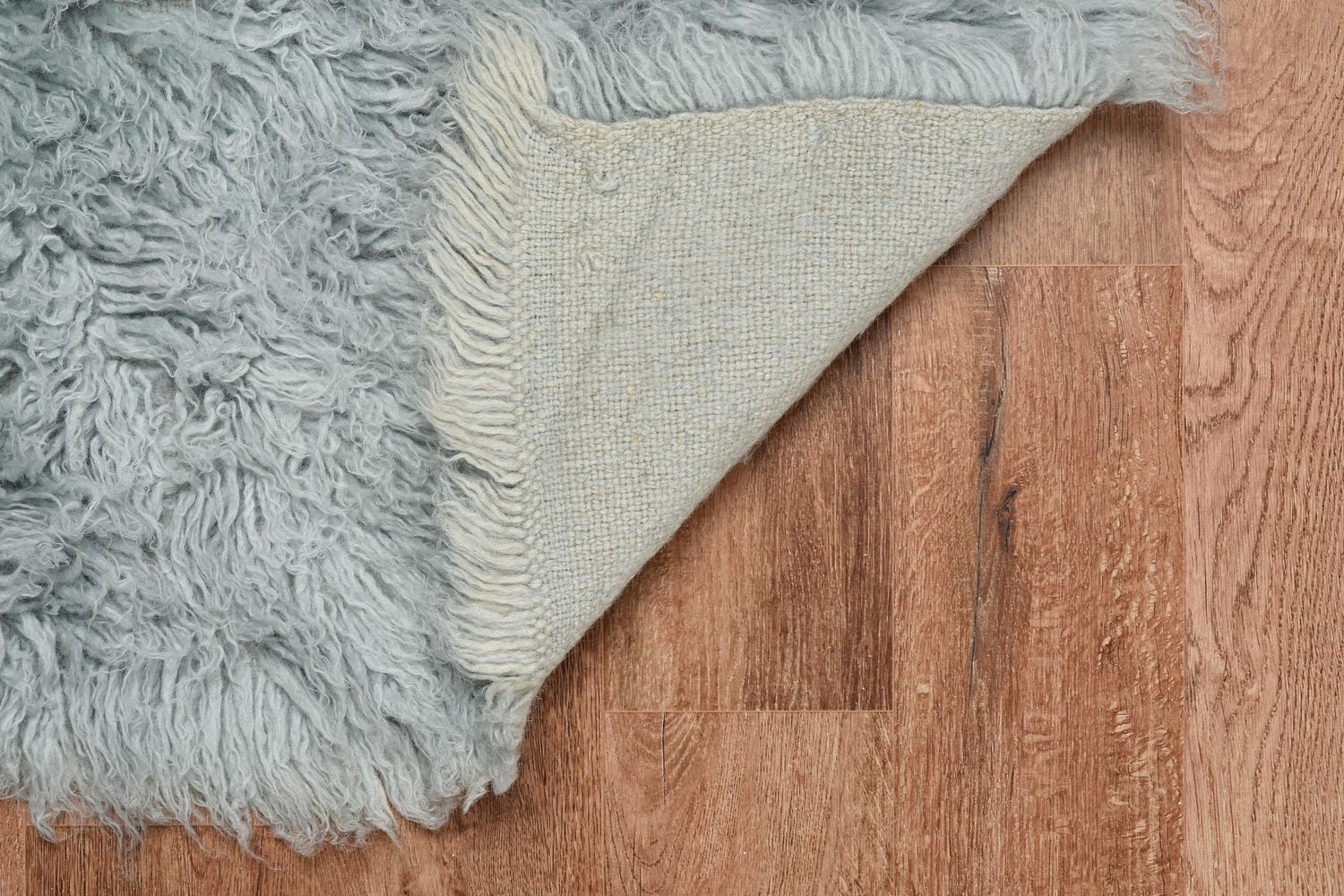 New Flokati 1400gr 5' x 8' Area Rug, Light Grey