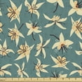 thumbnail image 1 of Exotic Fabric by the Yard, Tropical Wild Botanical Creamy Colored Cocoa Tree Flowers Stems Plants Drawing, Upholstery Fabric for Dining Chairs Home Decor Accents, Cadet Blue Beige by Ambesonne, 1 of 5