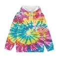thumbnail image 7 of Tdoqot Girls Tie Dye Fashion Hoodie- Long Sleeve Casual Fall Cute Kids Pullover Sweatshirt Multicolor Size 4-14, 7 of 7