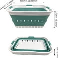 thumbnail image 2 of 42L (11 gallon) Collapsible Plastic Laundry Basket - Foldable Pop Up Storage Container/Organizer - Space Saving Hamper/Basket (1, White/Celadon Green), 2 of 14