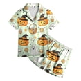 thumbnail image 6 of Leey-World Halloween Pajamas Girls Kids Satin Pajama Sets Classic Button Down 2pcs Sleepwear Pjs for Girls Relaxed Home Wear Pjs for Girls 2T 3T 4T 5T 6T 7T 8T, 6 of 6