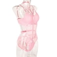 thumbnail image 6 of HUPOM Ladies Underwear Panties Mid Waist Pull-On Jumpsuit Sleep Jumpsuit on Clearance Pink Size S, 6 of 8