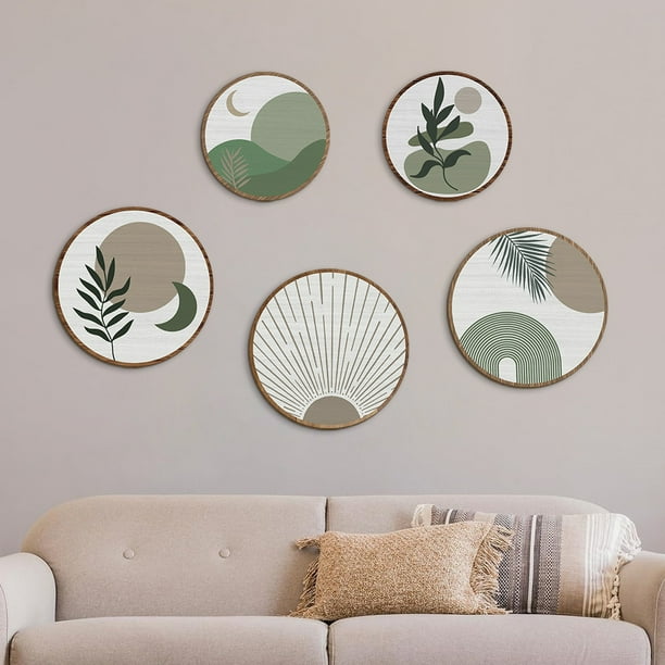 Fiudx Decoración de Pared con Arte Bohemio, Diseño Geométrico de Madera, Autoadhesiva, para Sala de Estar y Dormitorio, Fácil de Despegar y Pegar, Materiales Ecológicos, 1 Juego