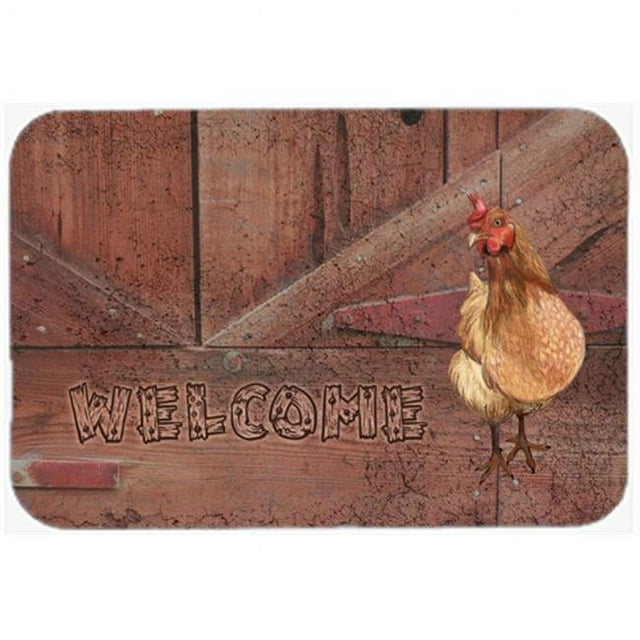 Carolines Treasures SB3075LCB Welcome Chicken Glass Cutting Board Large Size