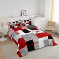 thumbnail image 3 of Erosebridal Patchwork Rectangle Bedding Sets Full with Comforter,Geometry Stripe Duvet Insert,Abstract Artwork Decor,Reversible,Ultra Soft,3pcs, 3 of 7