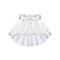 thumbnail image 3 of TiaoBug Kids Girls Metallic High-Low Hem Mini Skater Skirt Ballet Dance Athletic Wrap Flared Skirt Dancing Costume Silver 8, 3 of 7
