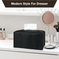 thumbnail image 4 of HAHDAXIA 2Pcs Tissue Box Cover Holder, Rectangular with Bottom Belt - PU Leather Tissue Cover Decorative Organizer for Tabletop, Bathroom, Car, Office,9.5X5X5 Inch - Black, 4 of 6