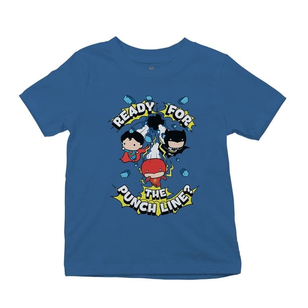 Playera Fan Army Justice League Talla 10 punch line manga corta azul turquesa