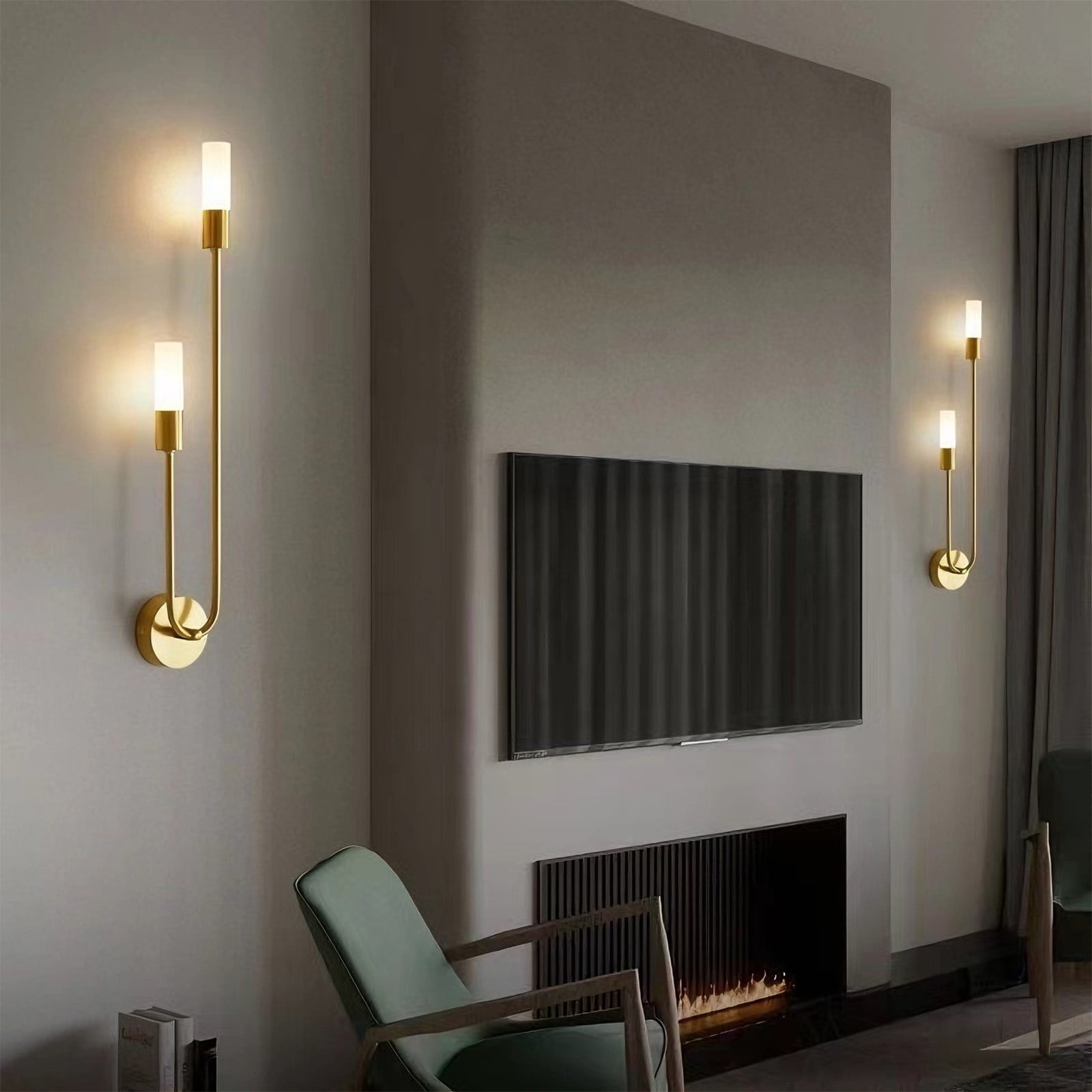 DZQMTKX Modern Wall Sconce, Hardwired LED Wall Light Fixture, Up Down Lighting for Bedroom Living Room Corridor, Warm Glow
