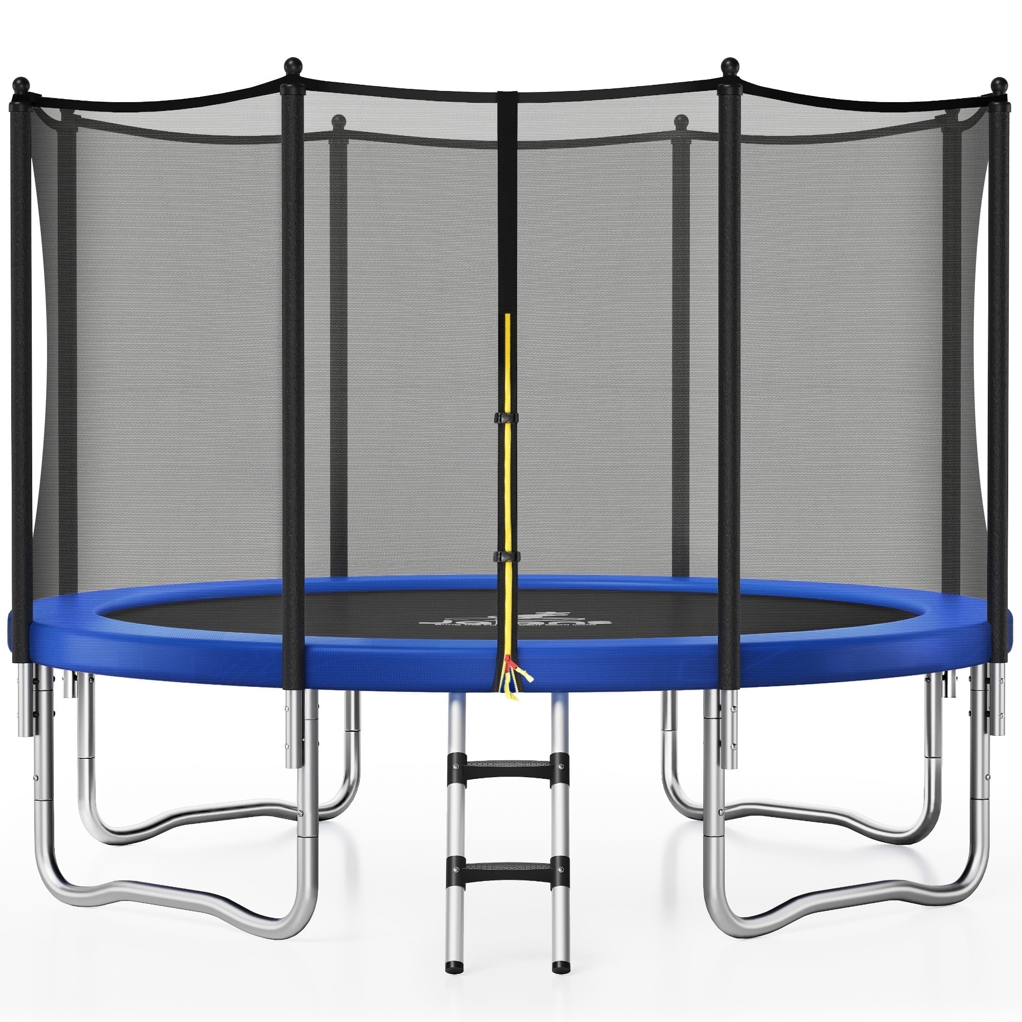 FORGEMUS Trampoline 8FT 10FT, Outdoor Trampolines with Enclosure Net and Ladder, Recreational Anti-Rust Trampolines for Kids and Adults