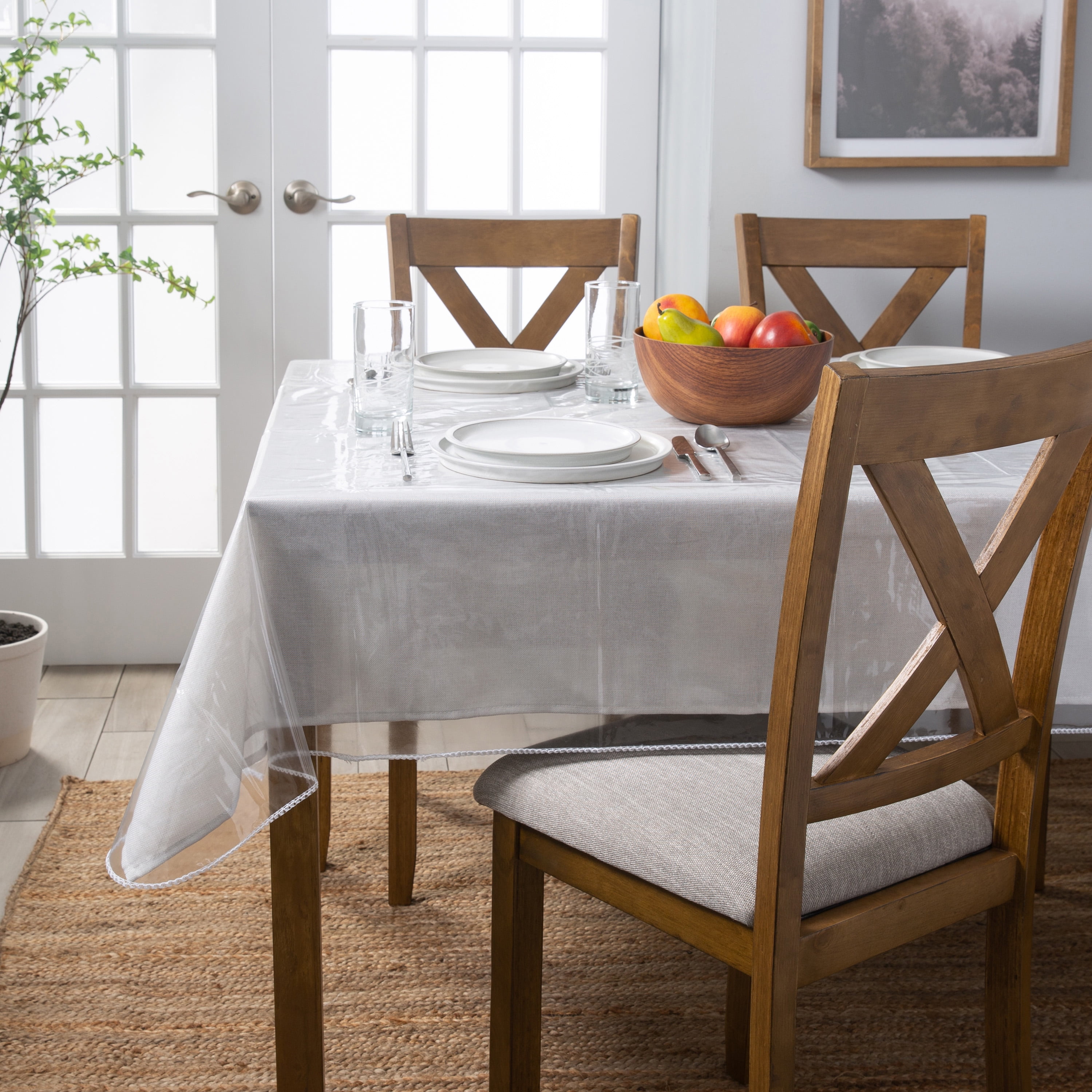 Home Details Oblong 60"x 90" Crystal Clear Tablecloth Protector