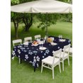 thumbnail image 5 of 54x80 Inch Outdoor Tablecloth with Umbrella Hole Zipper Rectangle Light Blue Cherry Floral Rectangular Tablecloths Waterproof Modern Art Falling Petals Watercolor Patio Table Cloth Cover for Picnic, 5 of 8