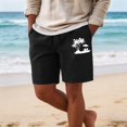 thumbnail image 2 of CONZONE Mens Casual Shorts Elastic Waist Drawstring Summer Beach Shorts For Men Hawaiian Graphic Lightweight Loose Fit Outdoor Shorts With Pockets, 2 of 6