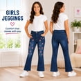 thumbnail image 4 of Real Love Girls’ Jeans – 2 Pack Stretch Denim Pull-On Skinny Fit Jeggings (7-16), size 12, Medium Flowers/Dark, 4 of 7
