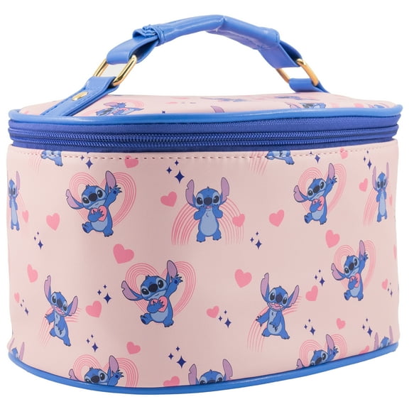 Disney Stitch Makeup Bag – Makeup Organizer, Travel Toiletry Bag for Women & Girls | Cute Cosmetic Bag, Train Case for Kids, Travel Bag, Toiletry Bag for Women, Make up Storage | Ages 3 