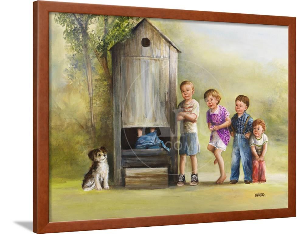 Outhouse, Figurative Framed Art Print Wall Art by Dianne Dengel Sold by