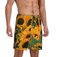 thumbnail image 2 of Bixox Men's Sunflowers printed lightweight casual shorts, soft sleep shorts with pockets., 2 of 7
