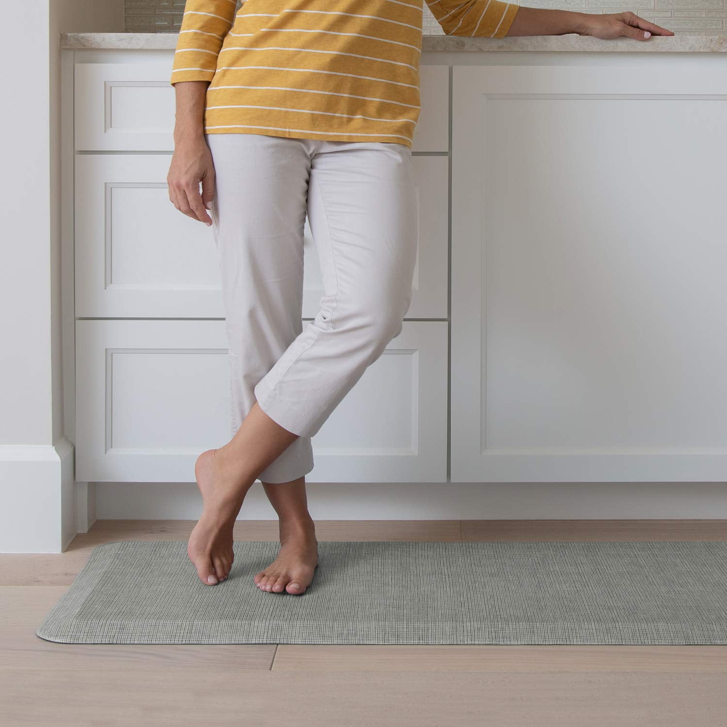 NewLife by GelPro Designer Comfort Kitchen Floor Mat 20x48 Tweed Grey Goose 