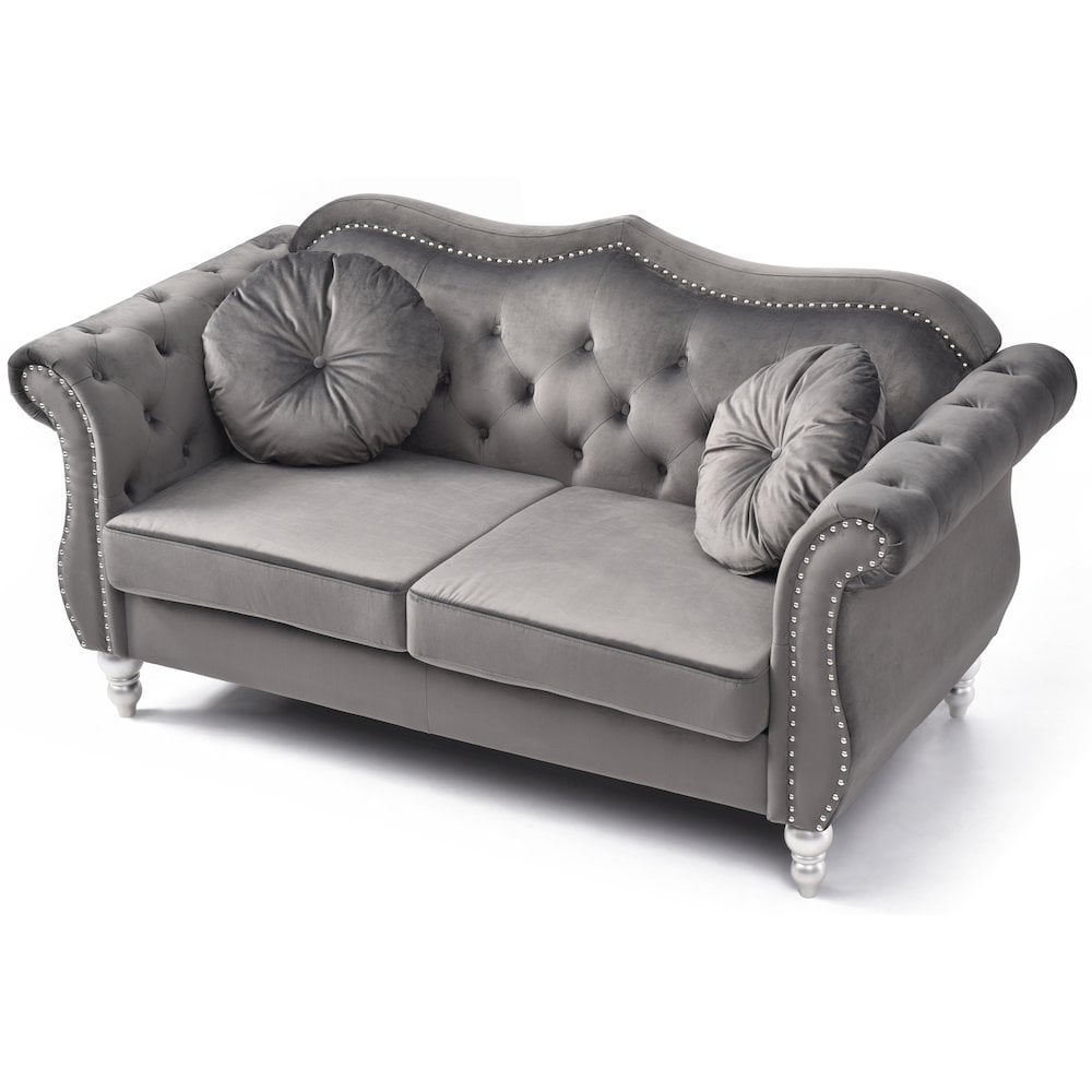 Glory Furniture Hollywood Loveseat in Dark Gray Color
