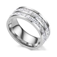 thumbnail image 1 of Anillo de mujer, joyería femenina, decoraciones de vestir, compromiso de boda, anillos brillantes para mujer, accesorio de moda, decoración de Ropa, zapatos y accesorios Miscelánea Plata/2 capas Minnieouse AP015313-02, 1 of 6
